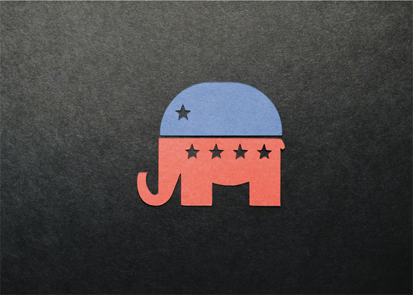 [A symbol of the Republican party cut out of paper. Photo Credit to Unsplash.]